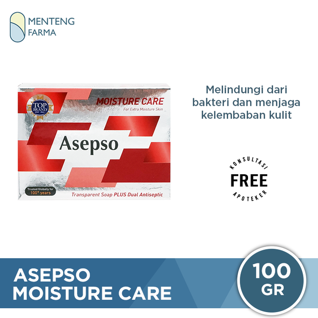 Asepso Moisture Care Transparent Soap 100 Gram - Sabun Batang Antiseptik