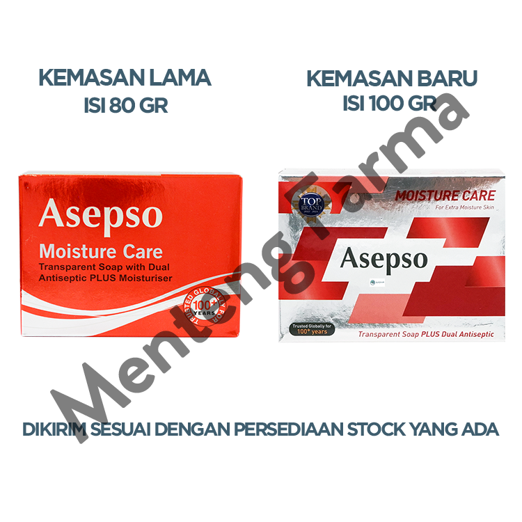 Asepso Moisture Care Transparent Soap 100 Gram - Sabun Batang Antiseptik