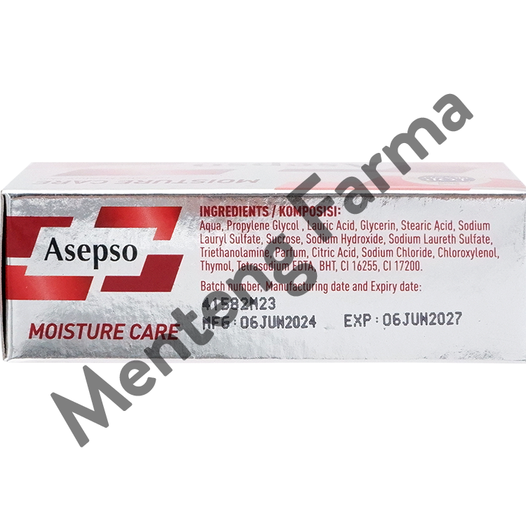 Asepso Moisture Care Transparent Soap 100 Gram - Sabun Batang Antiseptik