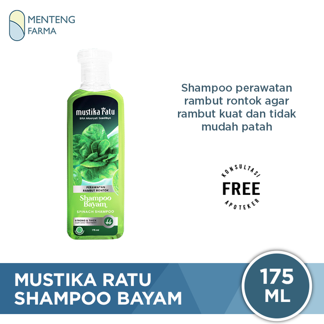 Mustika Ratu Shampoo Bayam 175 ml - Perawatan Rambut Rontok