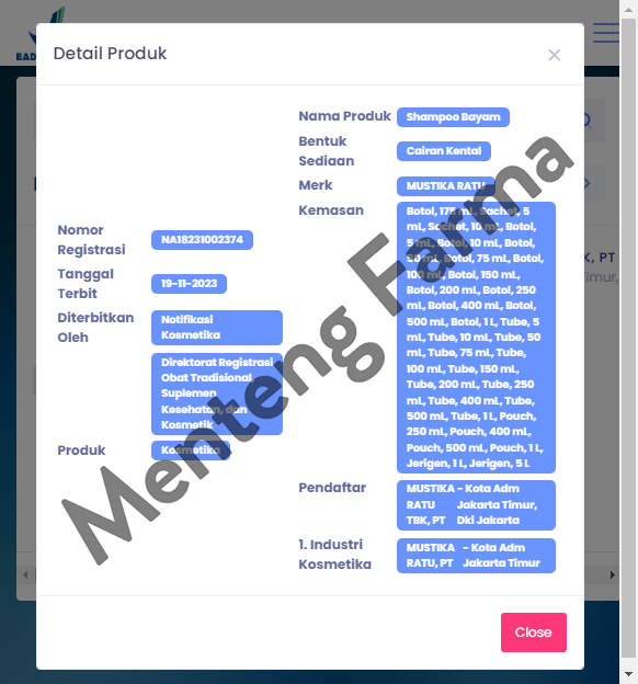 Mustika Ratu Shampoo Bayam 175 ml - Perawatan Rambut Rontok