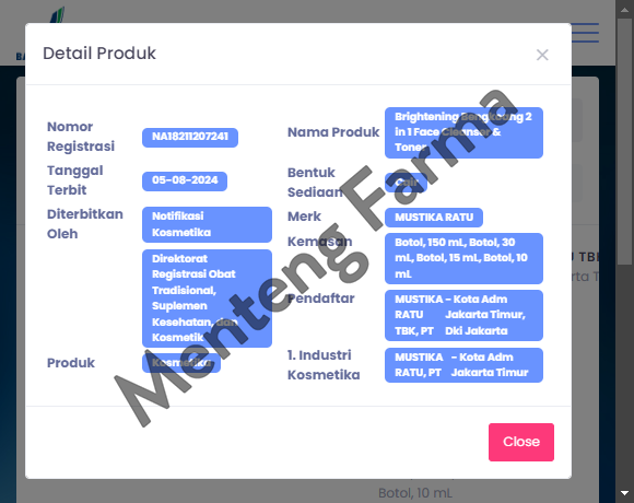 Mustika Ratu Brightening Bengkoang 2In1 Face Cleanser Toner 150 ml - Pembersih dan Pencerah Wajah