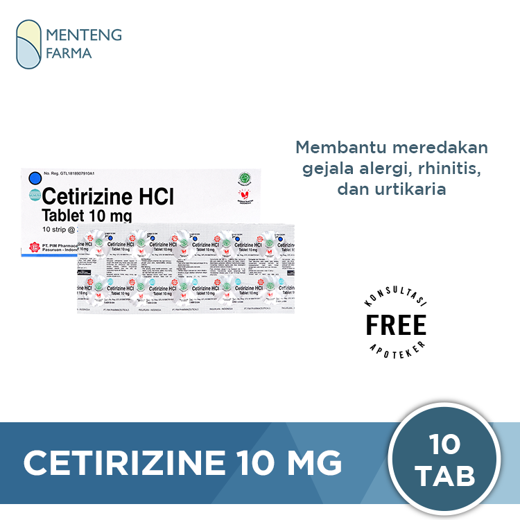 Cetirizine 10 mg 10 Tablet - Obat Rhinitis dan Gatal Alergi