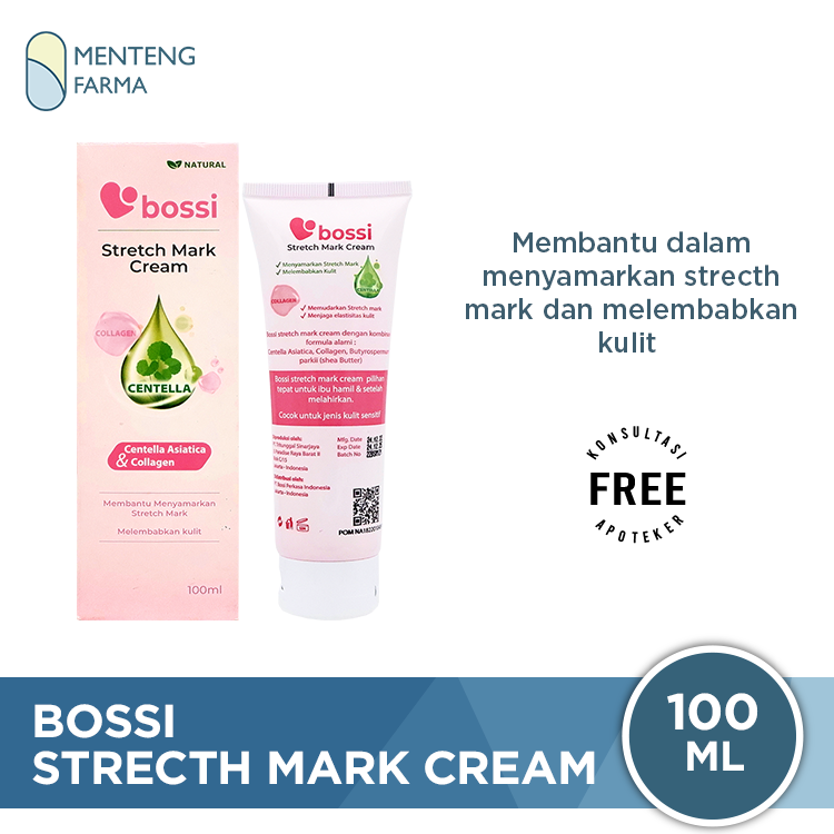 Bossi Strecth Mark Cream 100 mL - Menyamarkan Strecth Mark