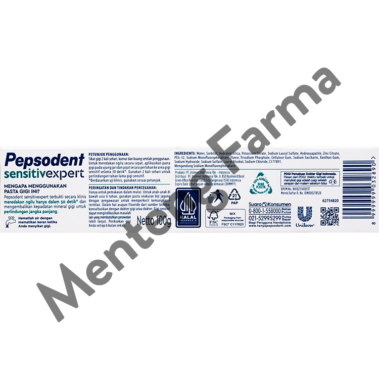 Pepsodent Sensitive Expert Whitening 100 Gr - Pasta Gigi Ngilu dan Sensitive