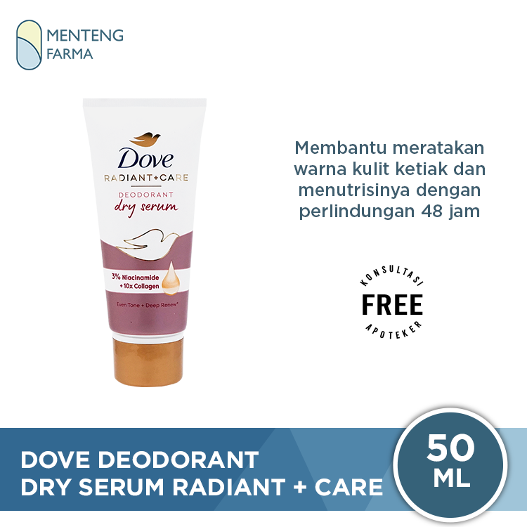 Dove Deodorant Dry Serum Radiant & Care 50 ML - Meratakan Warna Kulit Ketiak