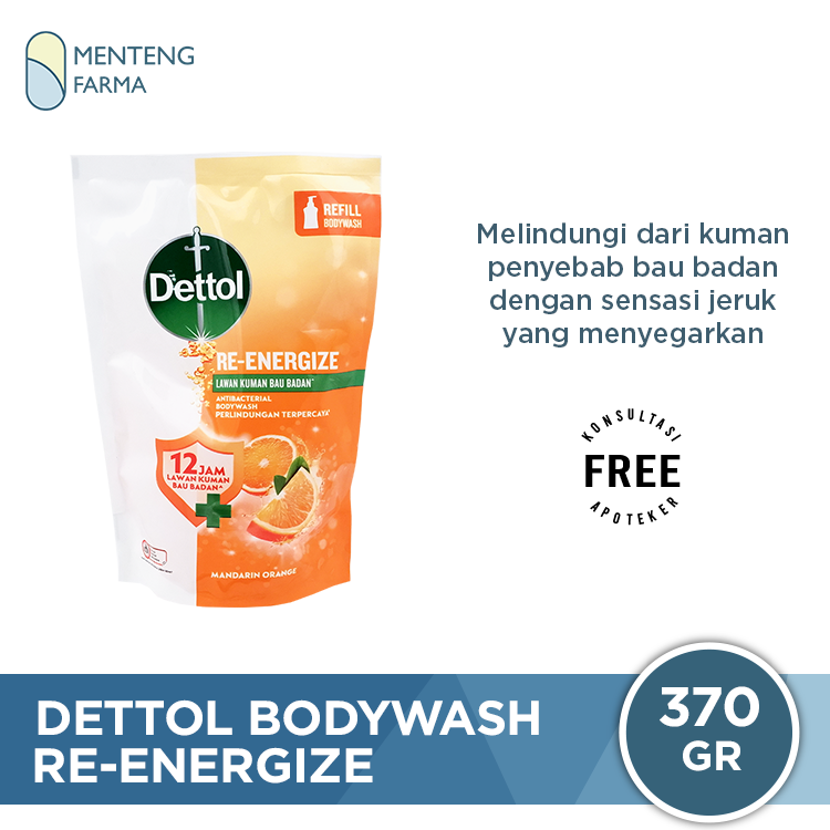 Sabun Mandi Cair Dettol ProFresh Re-Energize - 370 Gram