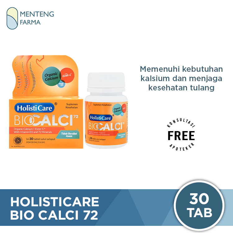 Holisticare Bio Calci-72 Isi 30 Tablet - Suplemen Kalsium dan Vitamin D3