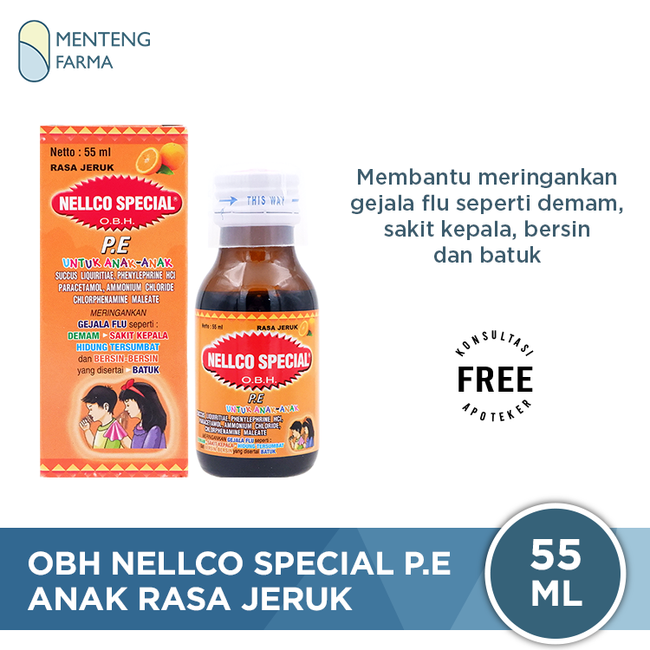 OBH Nellco Special PE Anak Jeruk 55 mL - Meringankan Gejala Flu Anak