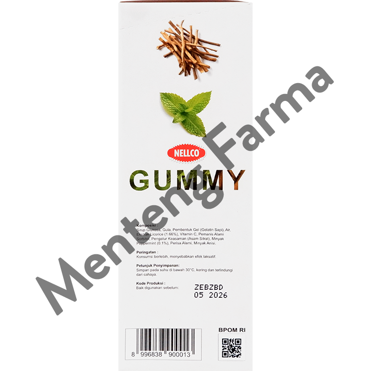 Nellco Gummy Lecorice Mint Isi 5 Sachet - Pereda Batuk dan Flu