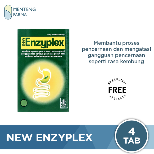 New Enzyplex 4 Tablet - Tablet Pereda Kembung, Sebah, dan Begah