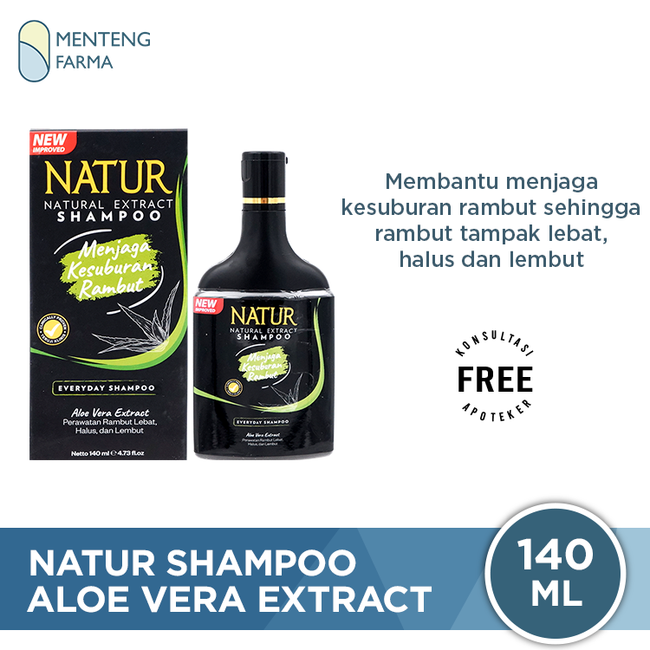 Natur Shampoo Aloe Vera Extract 140 ML - Perawatan Kesuburan Rambut