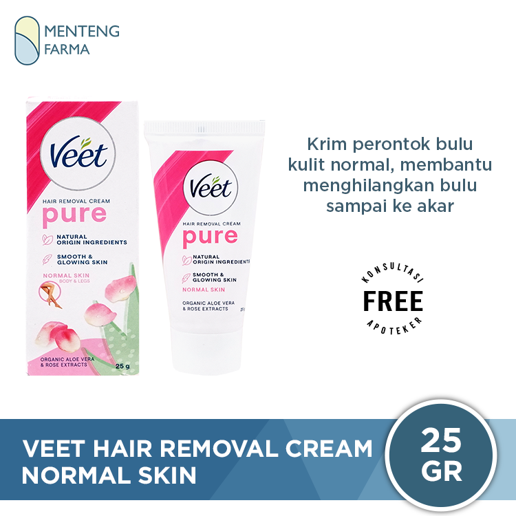 Veet Hair Removal Cream Normal Skin 25 Gr - Perontok Bulu Kulit Normal