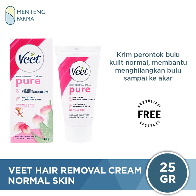 Veet Hair Removal Cream Normal Skin 25 Gr - Perontok Bulu Kulit Normal