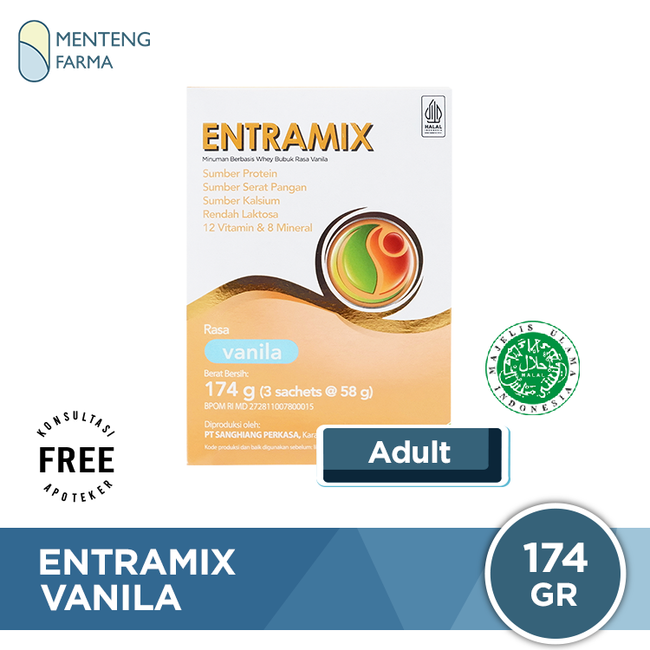 Entramix Vanila 174 Gram - Susu Penambah Nutrisi Lansia dan Malnutrisi