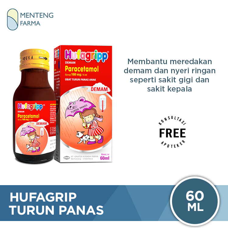 Hufagrip Merah Obat Turun Panas Anak 60 mL