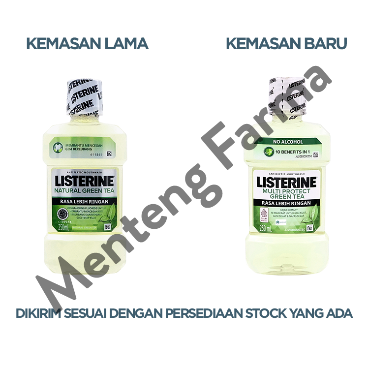 Listerine Multi Protect Green Tea Mouthwash 250 mL - Membantu Mencegah Gigi Berlubang