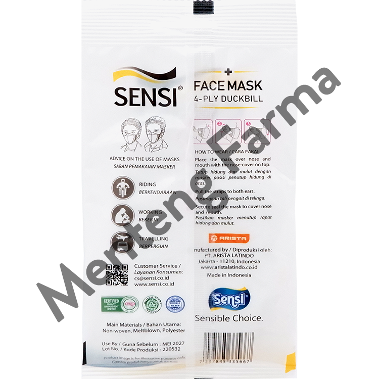 Sensi Mask Duckbill Face Mask Isi 3 Masker