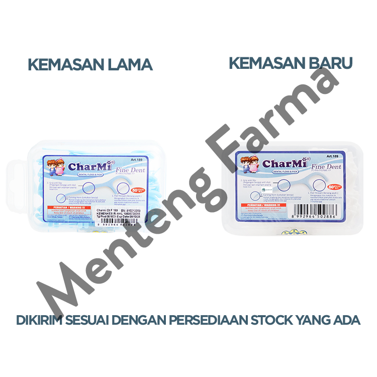 Charmi Dental Floss Pick Art 189 Isi 50 Pcs - Benang Pembersih Sela Gigi