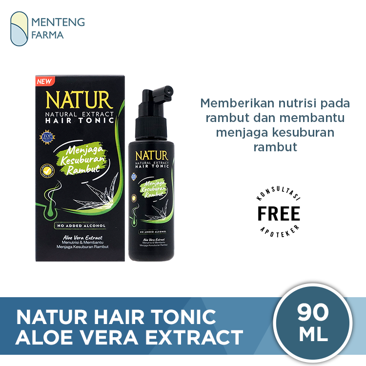 Natur Hair Tonic Aloe Vera Extract 90 ML - Vitamin Kesuburan Rambut ...