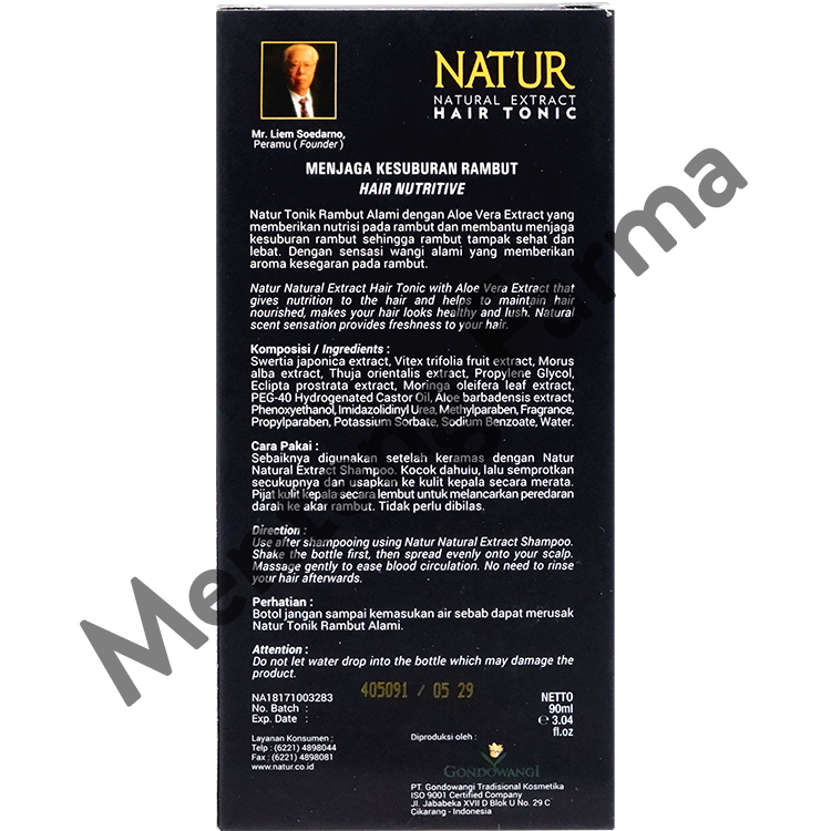 Natur Hair Tonic Aloe Vera Extract 90 ML - Vitamin Kesuburan Rambut