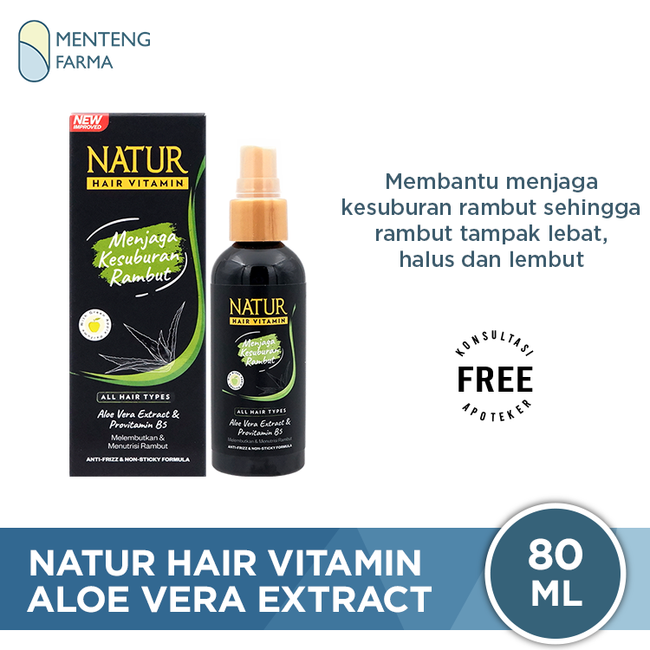 Natur Hair Vitamin Aloe Vera & Provitamin B5 80 ML - Vitamin Semua Jenis Rambut