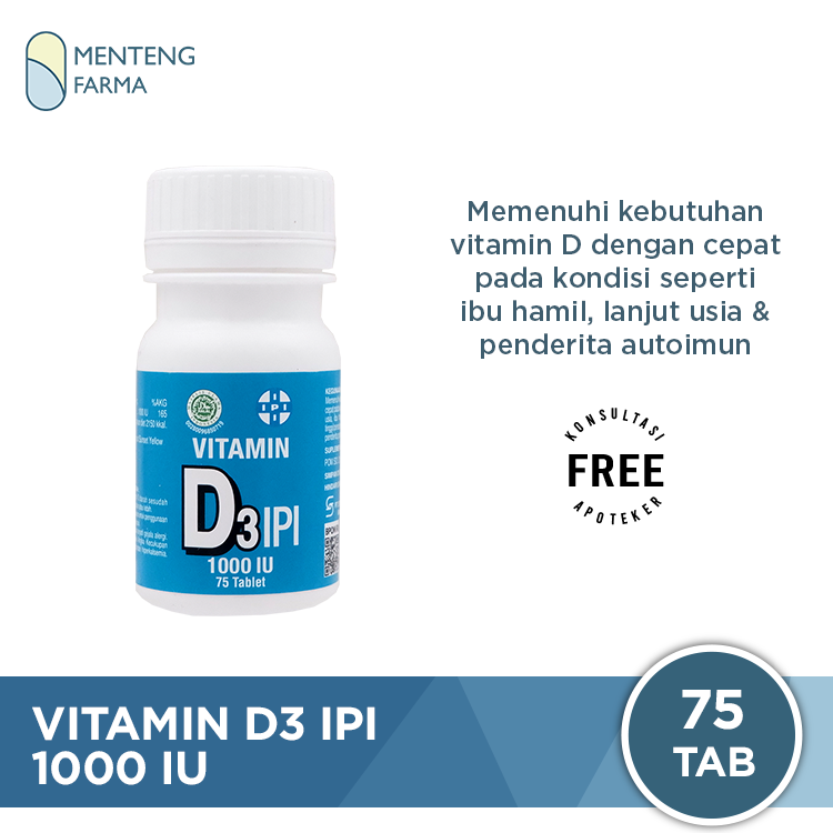 IPI Vitamin D3 1000 IU 75 Tablet - Suplementasi Vitamin D dengan Cepat