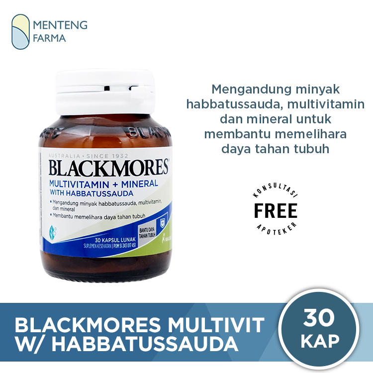 Blackmores Multivitamin + Minerals with Habbatussauda 30 Kapsul Lunak