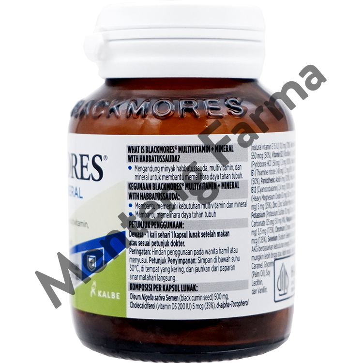 Blackmores Multivitamin + Minerals with Habbatussauda 30 Kapsul Lunak