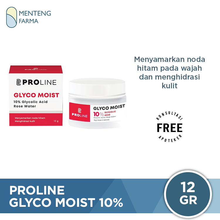 Proline Glyco Moist 10% Cream 12 Gr - Menyamarkan Noda Hitam di Wajah