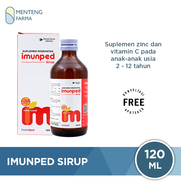 Imunped Sirup 120 mL - Suplemen Zinc dan Vitamin C Anak