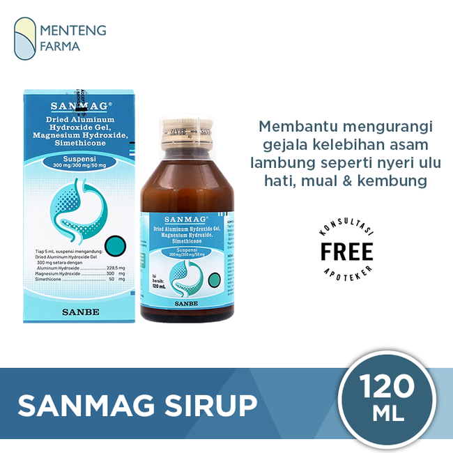 Sanmag Sirup 120 ml - Membantu Mengobati Nyeri Lambung