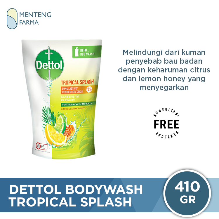 Sabun Mandi Cair Dettol Tropical Splash - 410 Gram