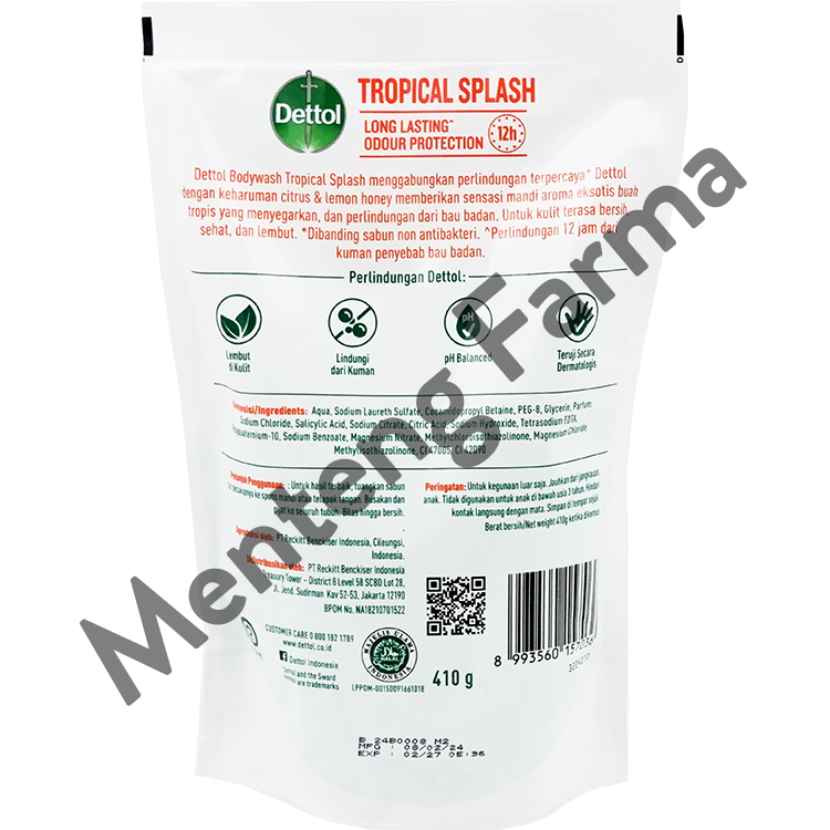 Sabun Mandi Cair Dettol Tropical Splash - 410 Gram