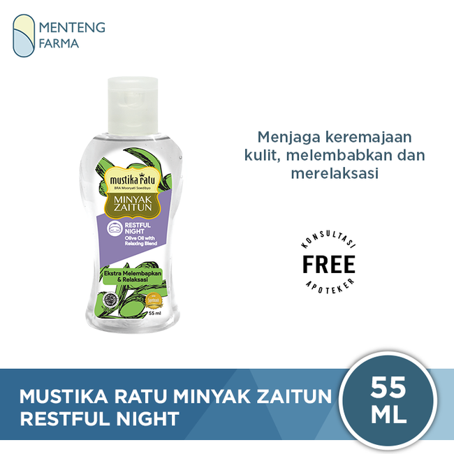 Mustika Ratu Minyak Zaitun Aromatic Essential Oil Restful Night 55 mL - Merelaksasikan Tubuh