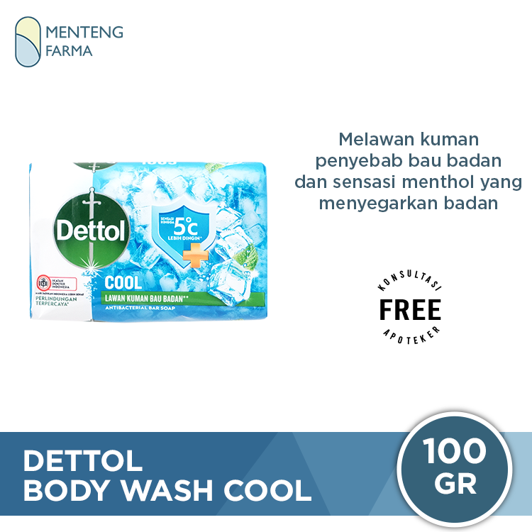 Sabun Mandi Batang Dettol Profresh Cool - 100 gram