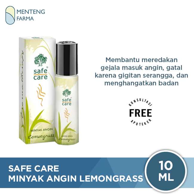 Safe Care Minyak Angin Lemon Grass 10 mL - Meredakan Gejala Masuk Angin