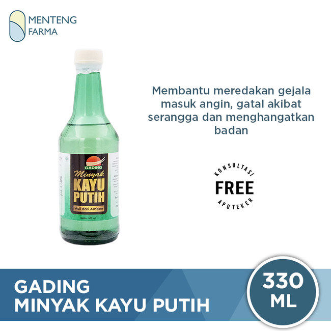 Minyak Kayu Putih Cap Gading Botol 330 mL - Meredakan Hidung Tersumbat, dan Menghangatkan Badan