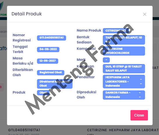 Cetirizine Hexpharm 10 mg 10 Tablet - Obat Rhinitis dan Gatal Alergi