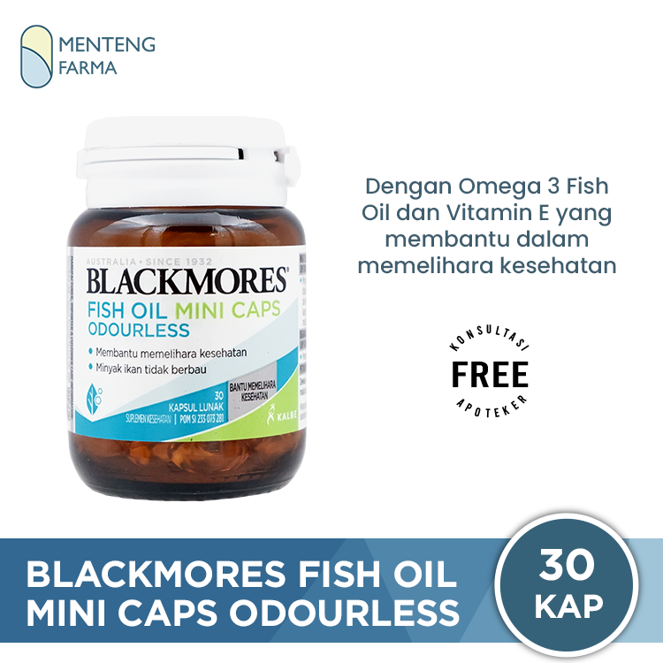 Blackmores Fish Oil Mini Caps Odourless 30 Kapsul Lunak