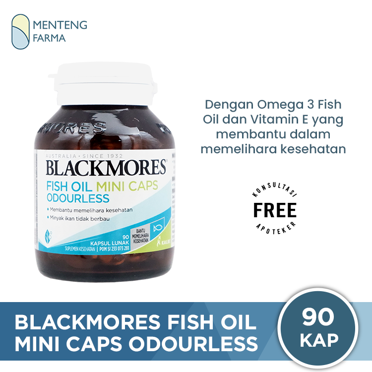 Blackmores Fish Oil Mini Caps Odourless 90 Kapsul Lunak