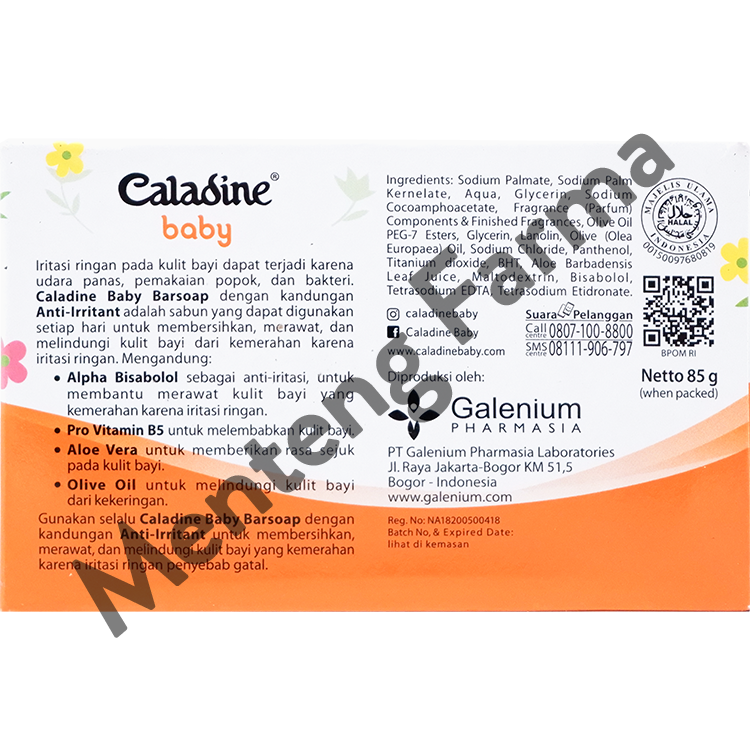 Caladine Baby Bar Soap 85 Gr - Mencegah Iritasi Kulit Bayi