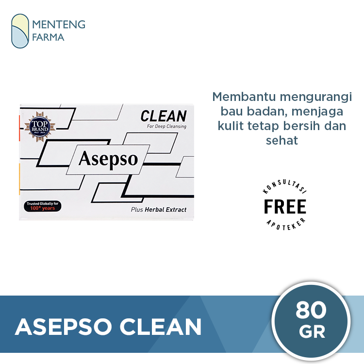 Sabun Soclean Asepso Clean 80 Gram - Sabun Batang Antiseptik – Apotek