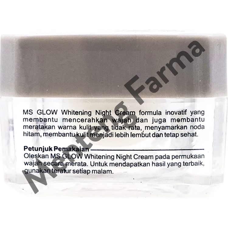 Ms Glow Whitening Night Cream 13.8 Gr - Krim Malam Untuk Mencerahkan