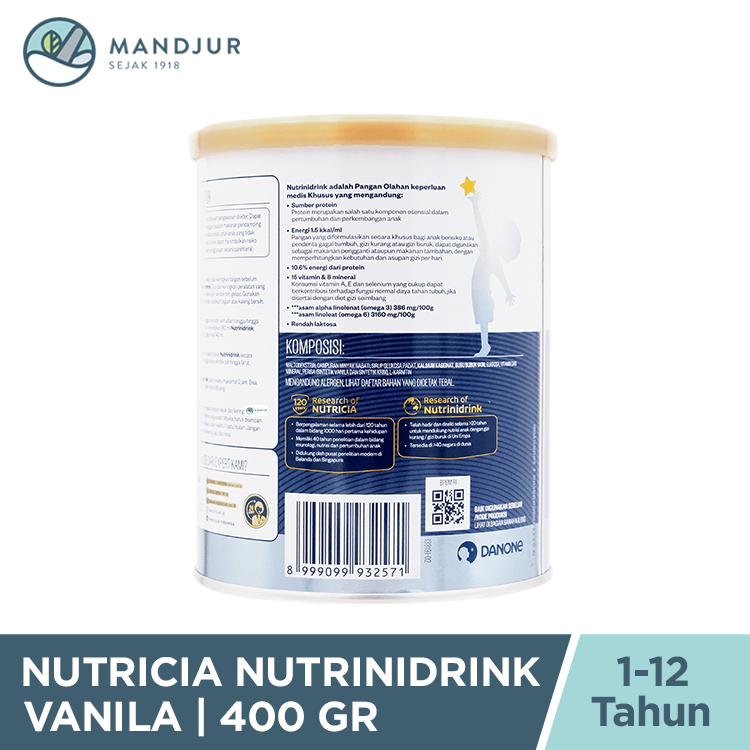 Nutricia Nutrinidrink Powder Vanila 400 gram