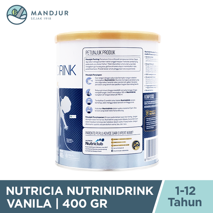 Nutricia Nutrinidrink Powder Vanila 400 gram