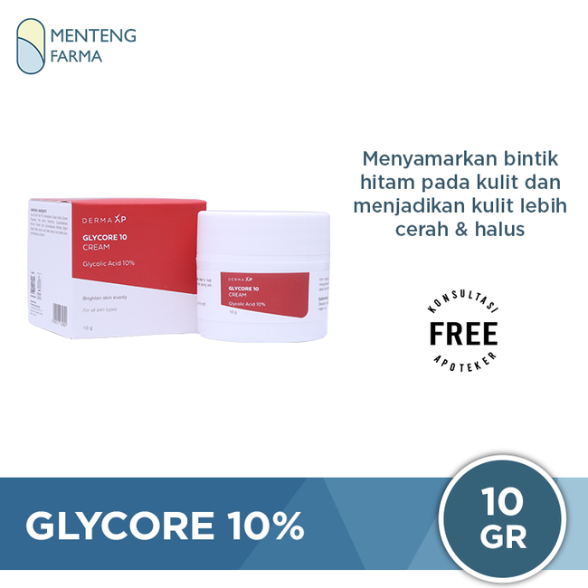 Glycore 10% Cream 10 g - Menyamarkan Kulit Gelap dan Flek Hitam