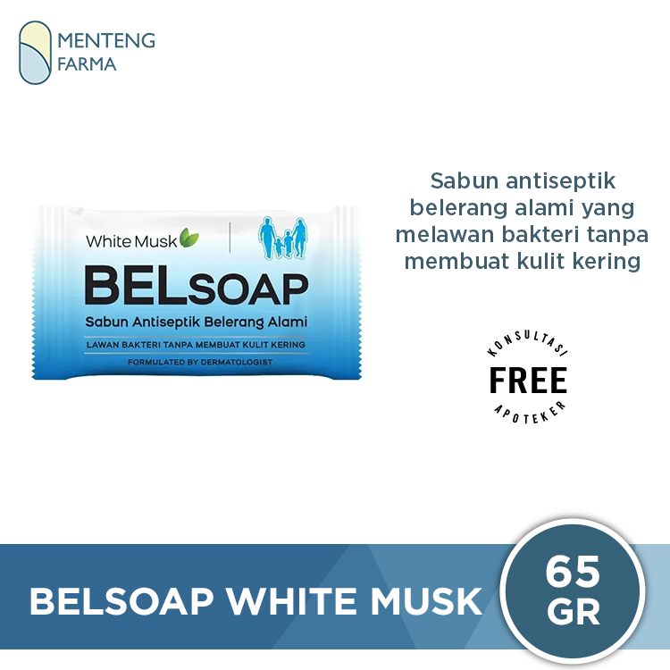 Belsoap Sabun Antiseptik Belerang White Musk 65 Gr - Sabun Antiseptik