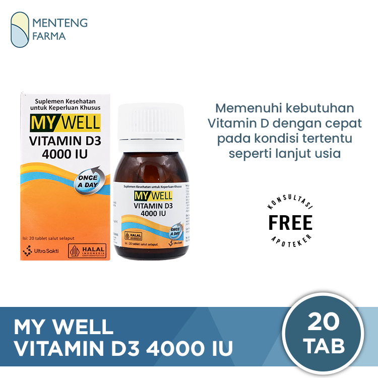 My Well Vitamin D3 4000 IU 20 Tablet - Suplemen Vitamin D3