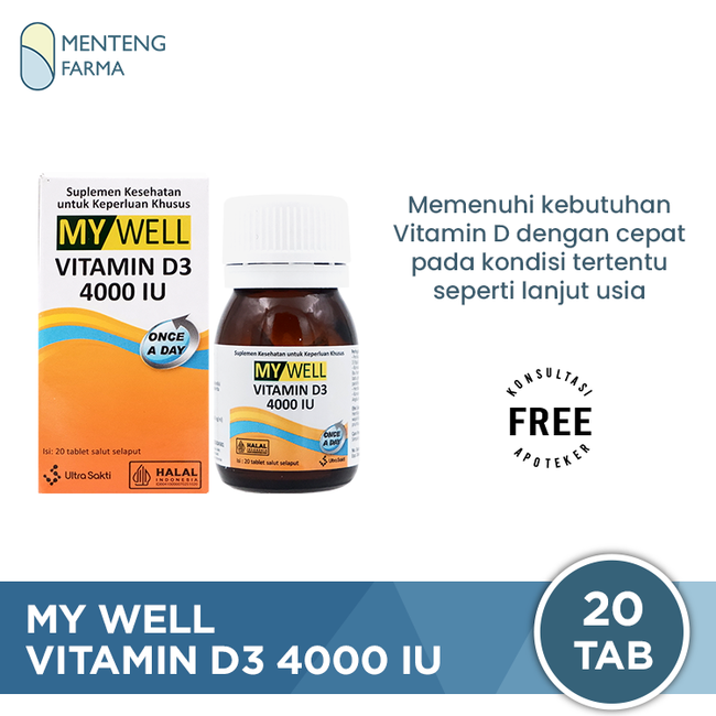 My Well Vitamin D3 4000 IU 20 Tablet - Suplemen Vitamin D3
